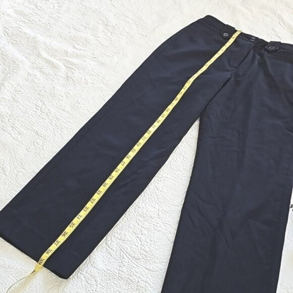 Larry Levine Women's Trousers Size 8 Navy Blue Wool Dress Pants Lined Office - Picture 7 of 16